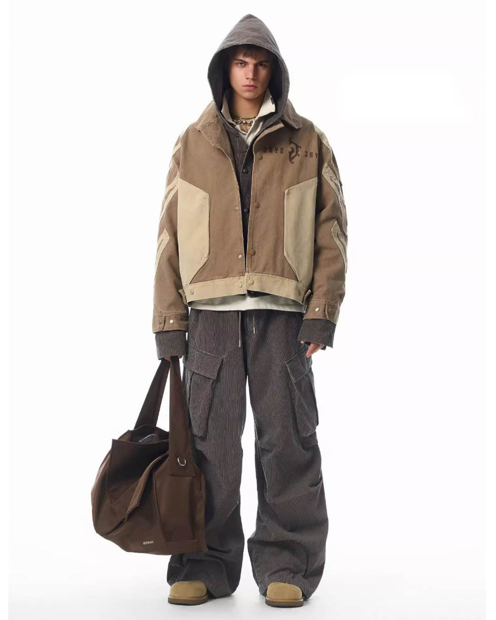 JHYQ Contrast Color Stitching Canvas Work Jacket