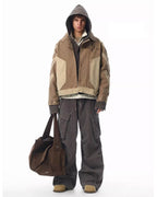 JHYQ Contrast Color Stitching Canvas Work Jacket