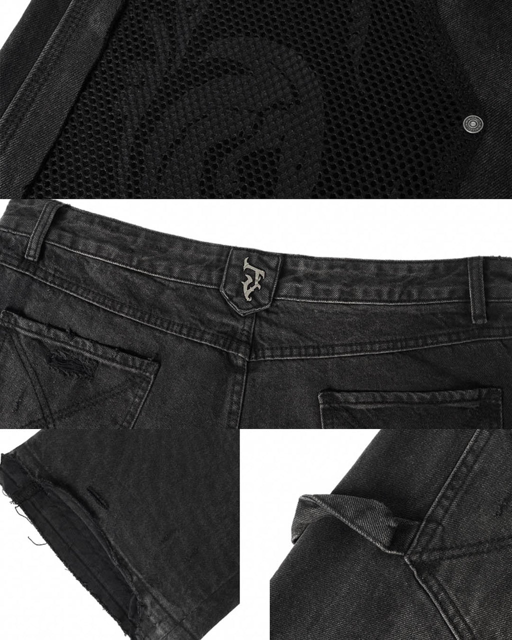 JHYQ Mesh Stitching Double Knee Jeans