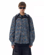 JHYQ Tie Dye Basic Plaid Long Sleeved Shirt