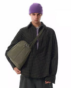 JHYQ Vintage Plaid Patchwork Long Sleeved Shirt