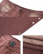 JHYQ Bordeaux Red Wash Baggy Jeans