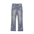F3F Select Washed And Worn Out Hole Flared Jeans