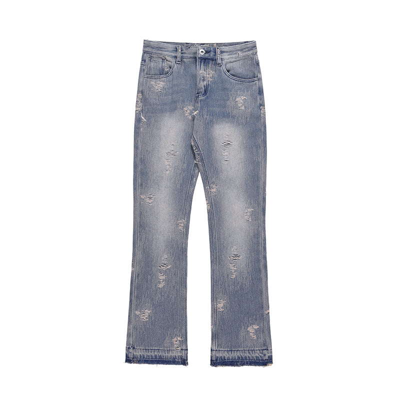 F3F Select Washed And Worn Out Hole Flared Jeans