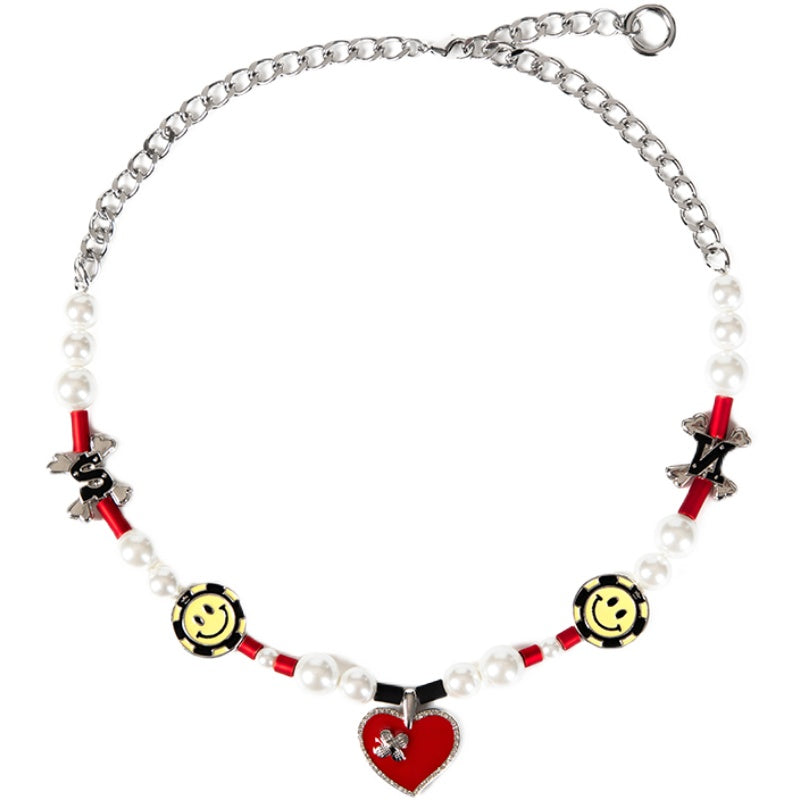 SALUTE x NBO Smiley Face Fake Love Necklace