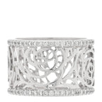18K White Gold Diamond Camellia Ajoure Band Ring 51 5.75