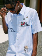 MEDM Rose Honey Embroidery Short Sleeved Shirt