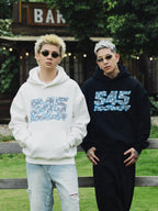 S45 Ice Blue Full Diamond Print Logo Hoodie