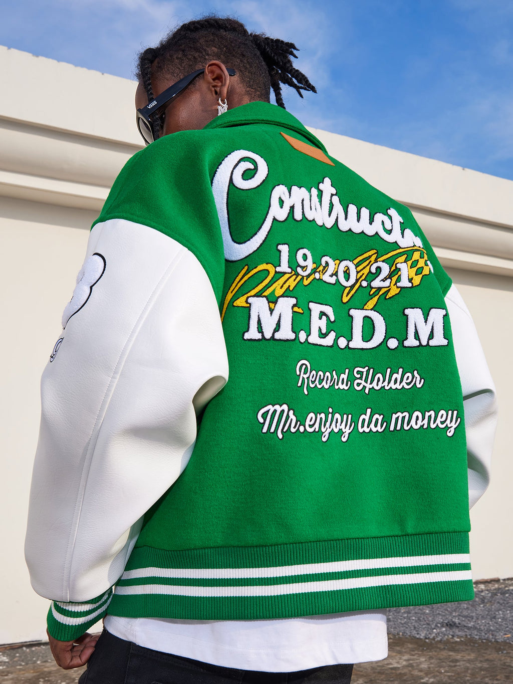 MEDM Record Holder Anniversary Embroidered Varsity Jacket