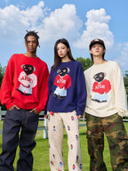AFGK Bear Jacquard Knit Sweater