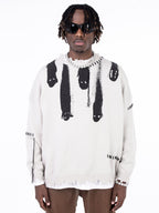 F3F Select Ghost Print Destroy Knit Sweater