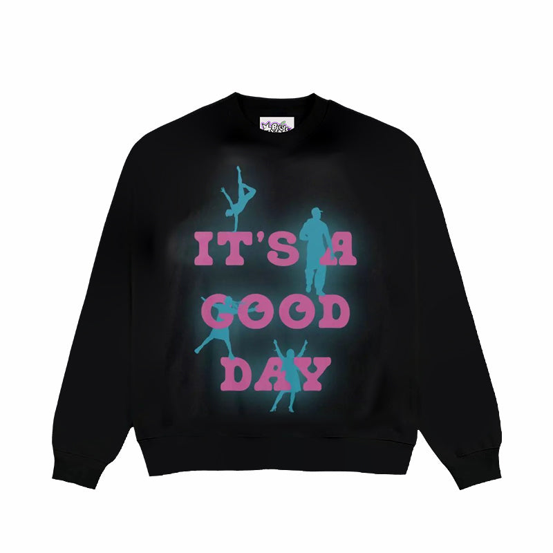 F3F Select It's A Good Day Letter Print Sweatshirts
