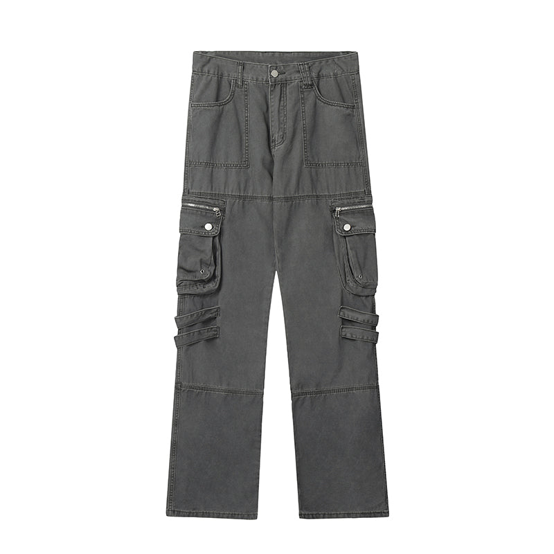 F3F Select Washed Old Multi Pocket Patchwork Work Pants