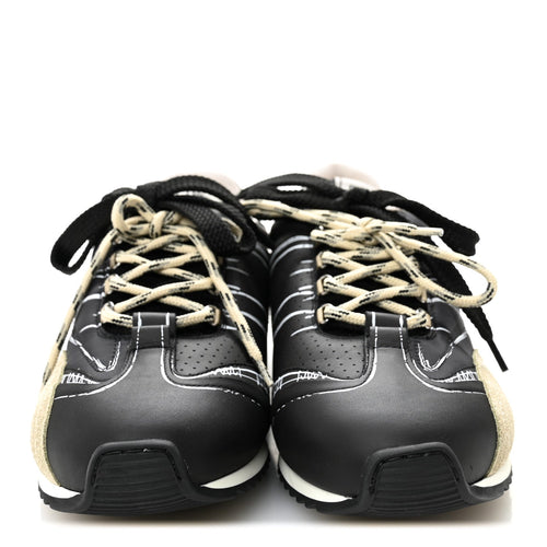 Calfskin Nylon Womens D-Sketch Sneakers 39 Black