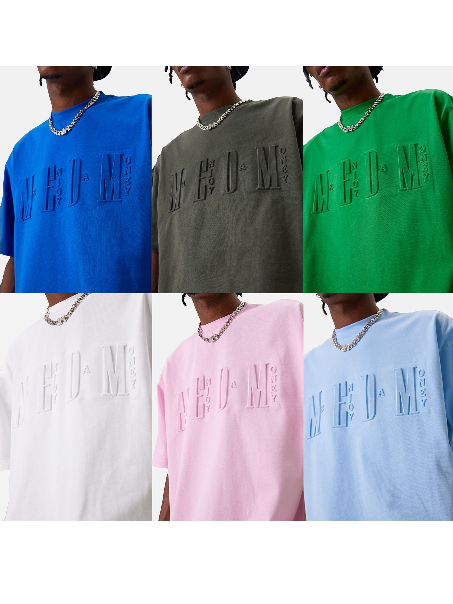 MEDM Letter Embossing Five Point Tee