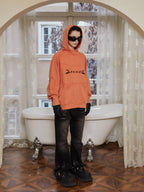 STEEPC Orange Structured Patchwork Hoodie