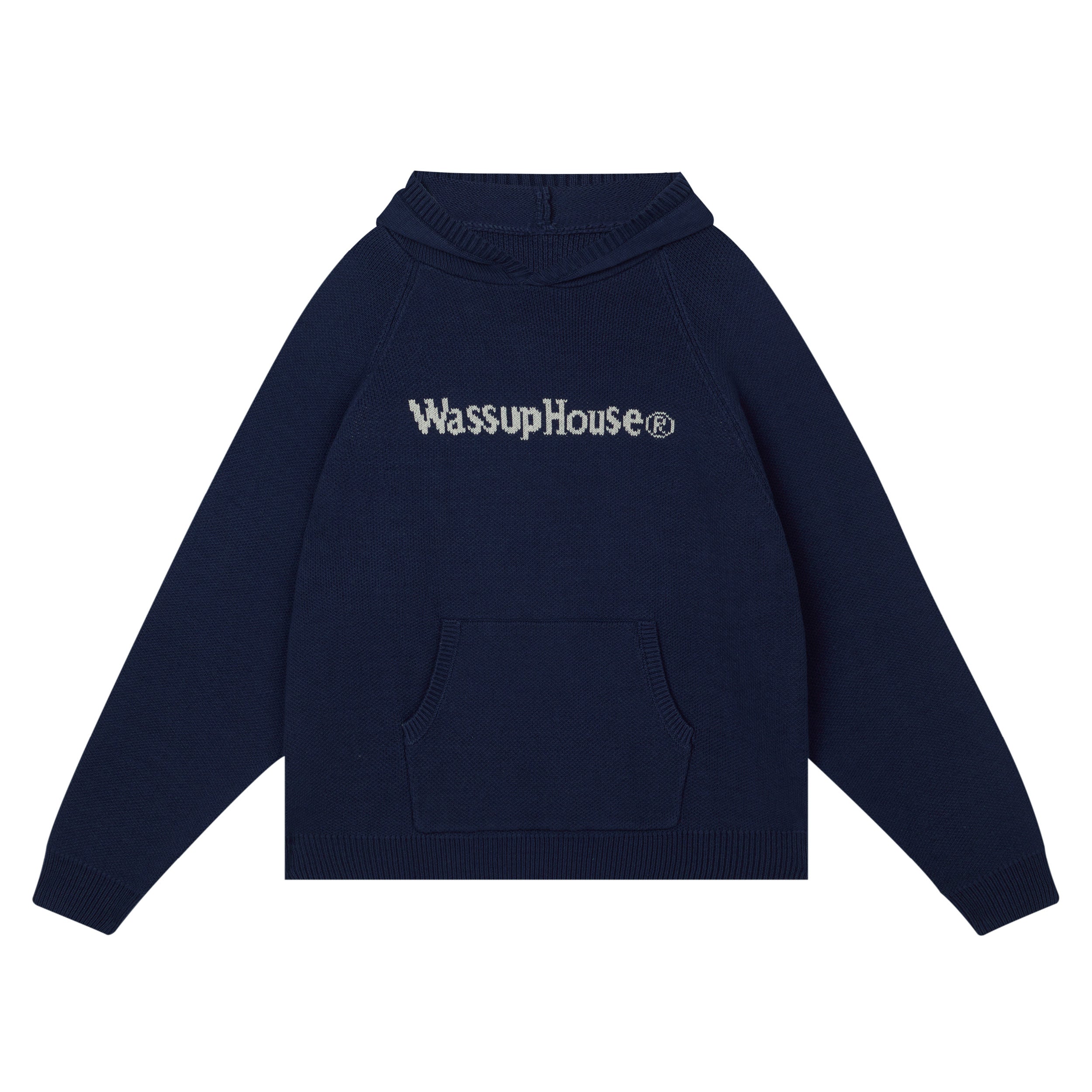 Wassup House Basic Logo Knit Hoodie