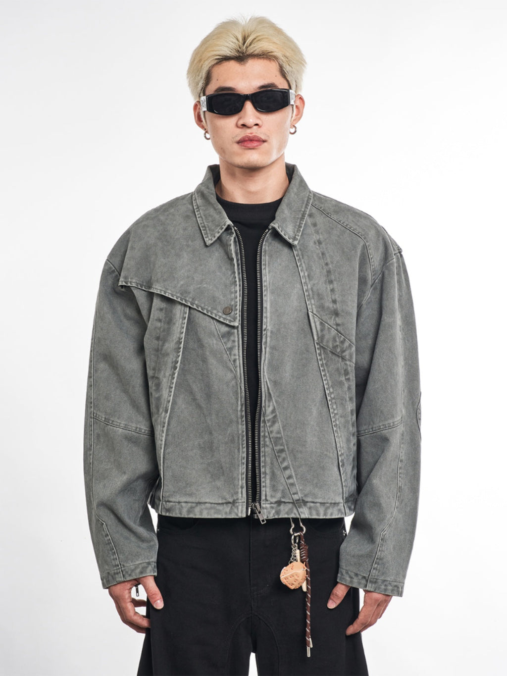 F3F Select Deconstructed Stitching Washed Denim Jacket