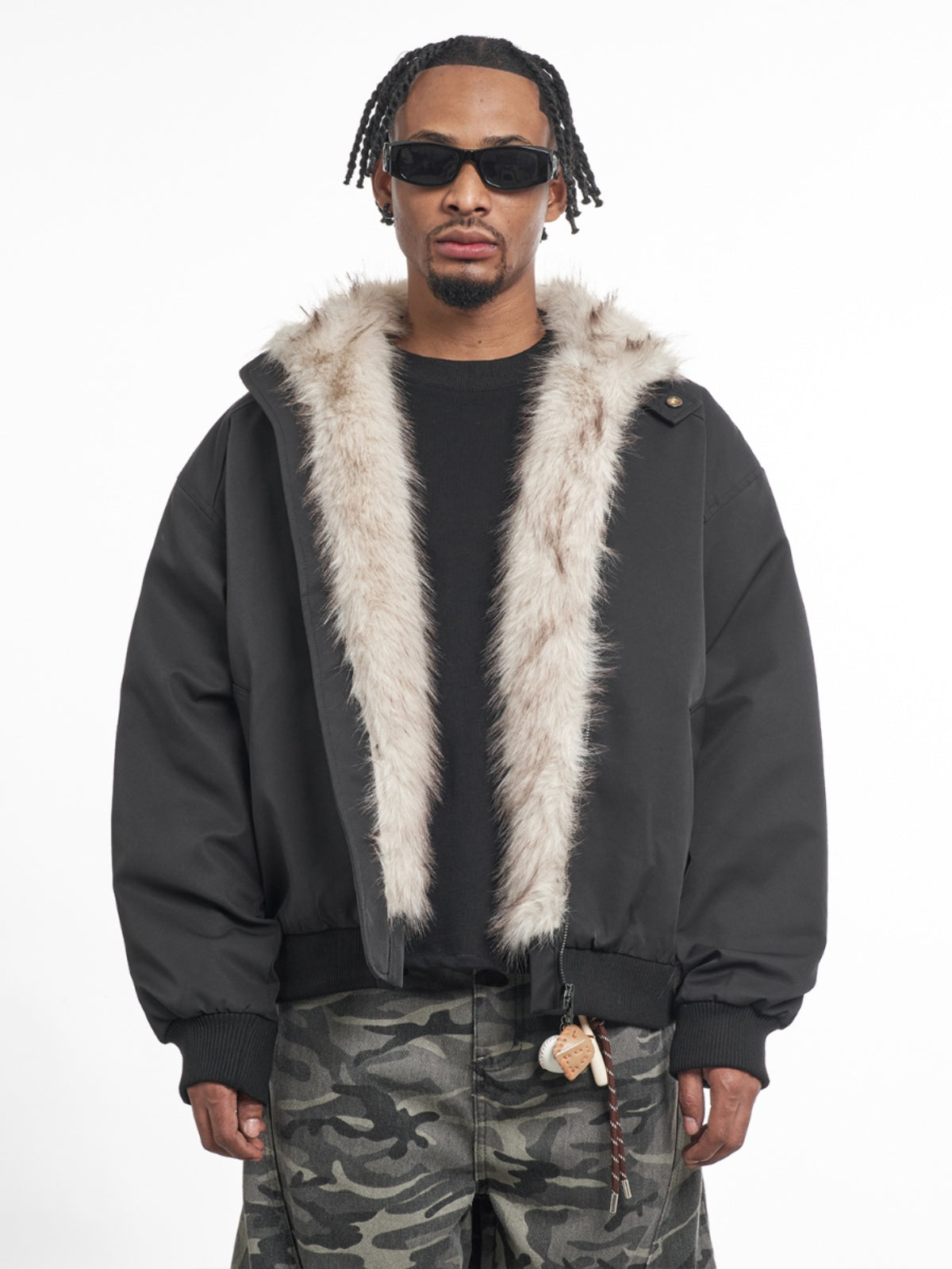 F3F Select Faux Fur Lining Bomber Jacket