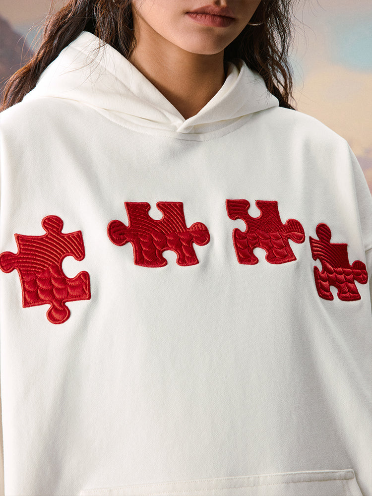 YADcrew Dragon Scale Embroidery 3D Puzzle Hoodie