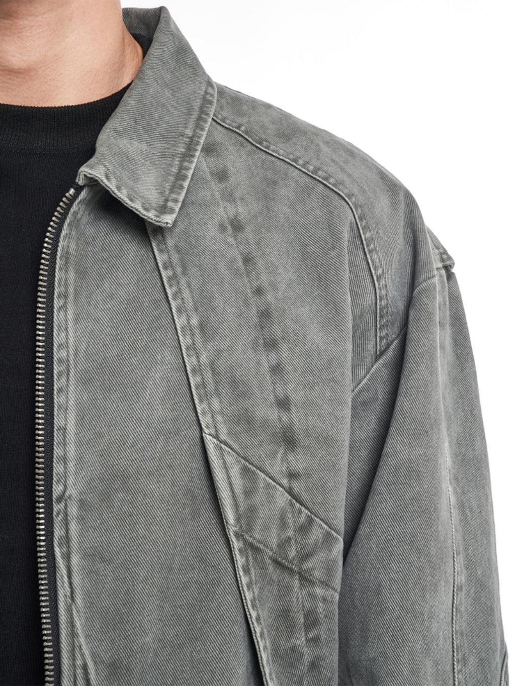 F3F Select Deconstructed Stitching Washed Denim Jacket