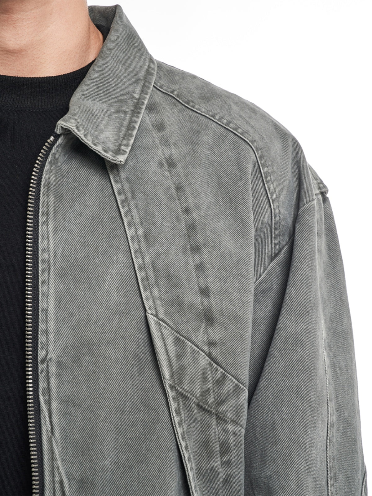 F3F Select Deconstructed Stitching Washed Denim Jacket