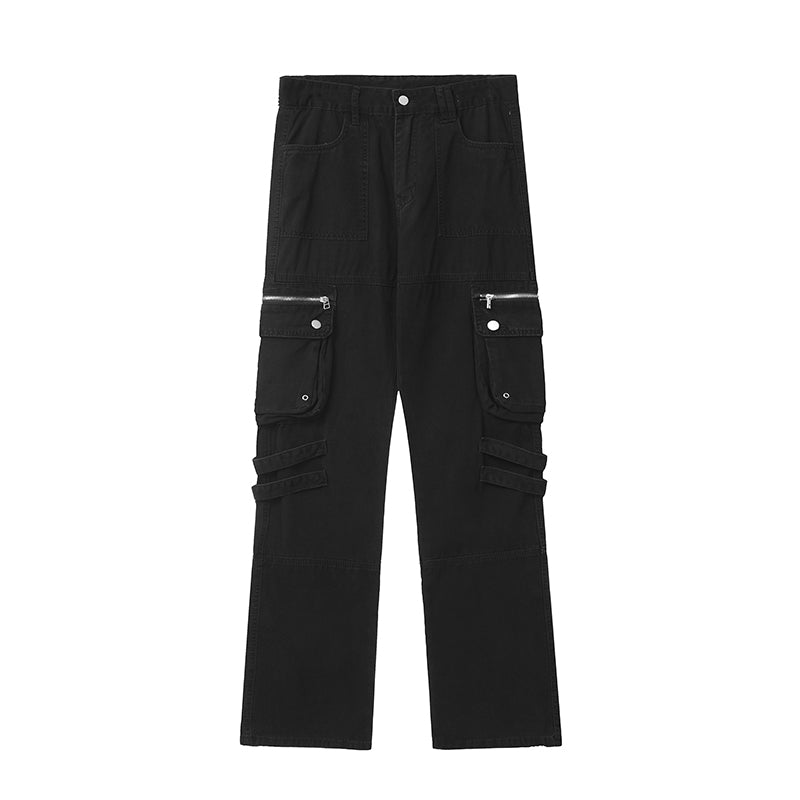 F3F Select Washed Old Multi Pocket Patchwork Work Pants
