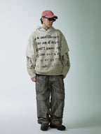 F2CE Dirty Dye Double Layer Printed Hoodie