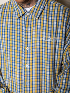 S45 Basic Embroidered Logo Plaid Long Sleeved Shirt