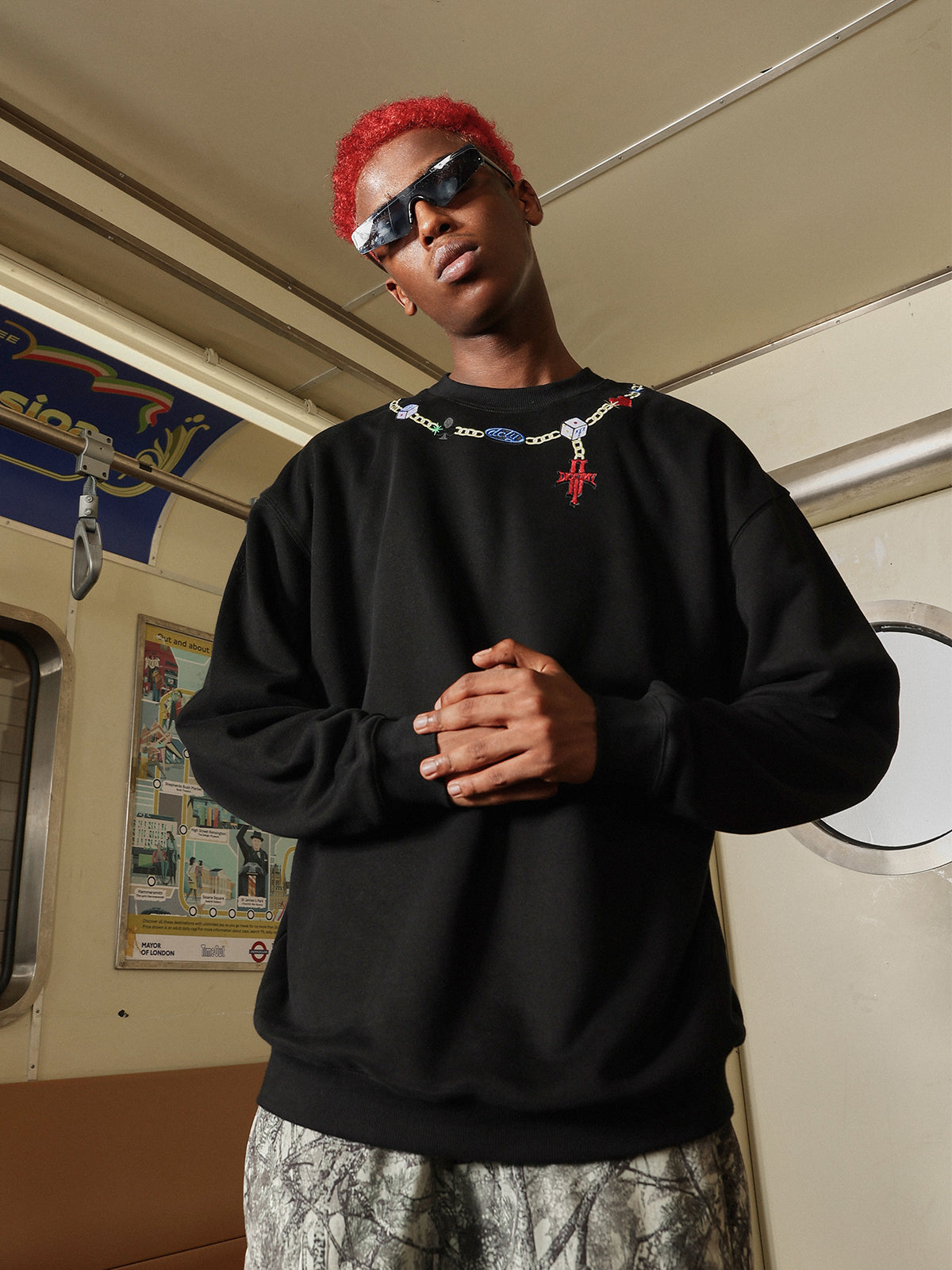 DICETINY Dice Chain Embroidered Sweatshirt