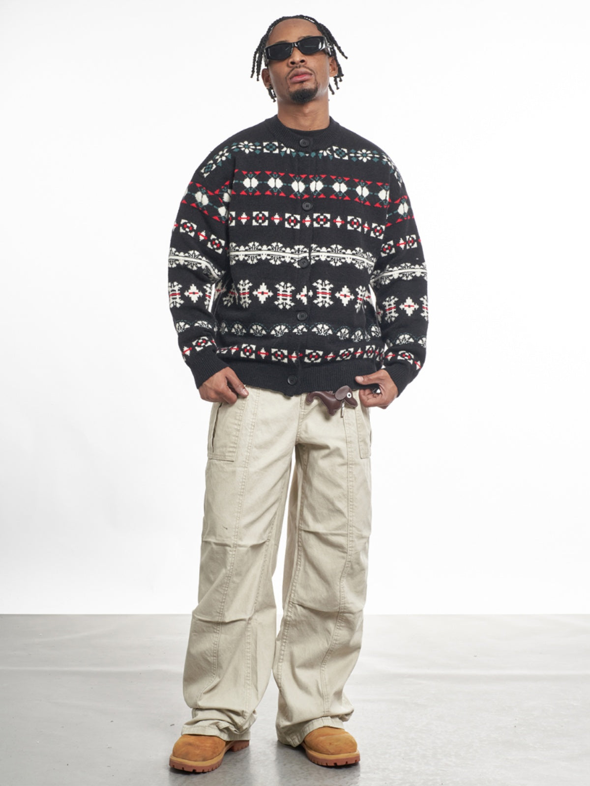F3F Select Snowflake Button Knit Cardigan
