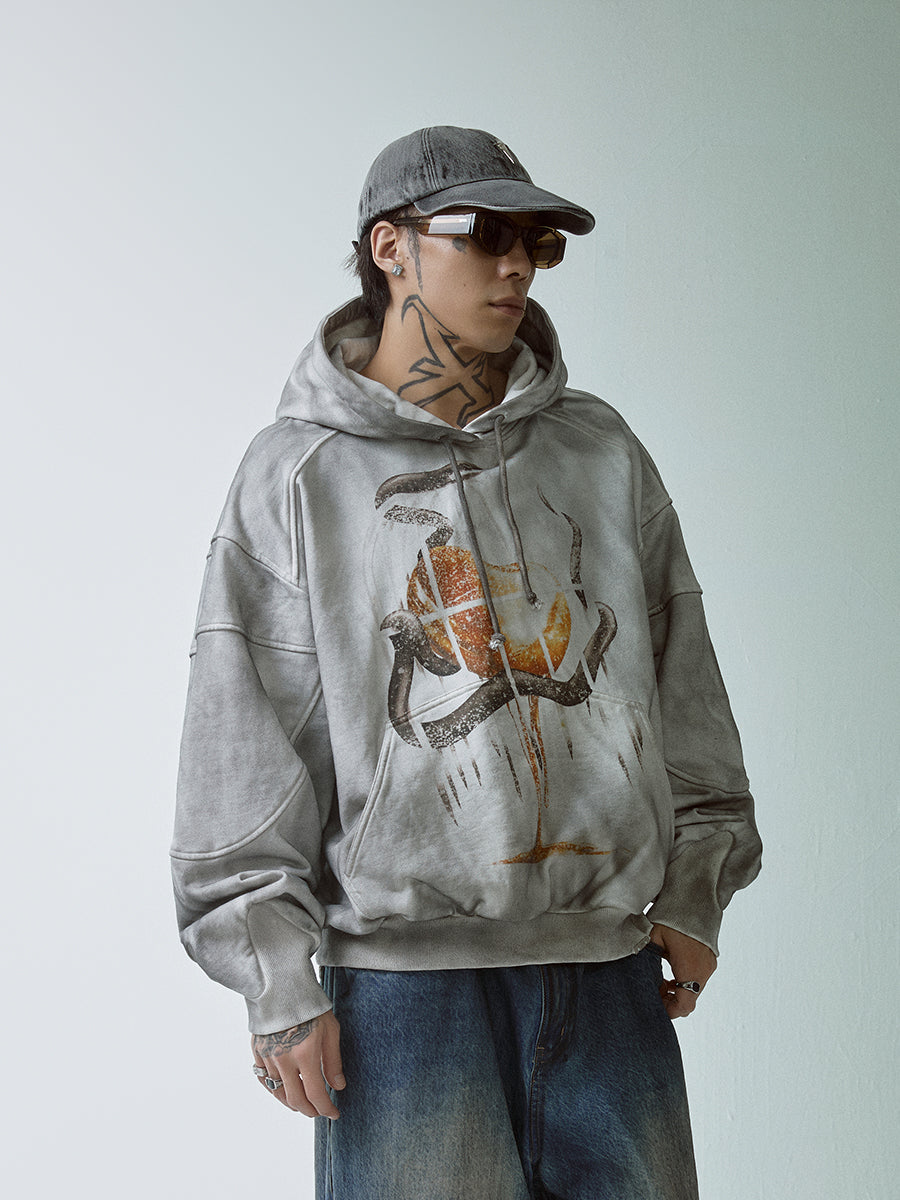 F2CE Dirty Dye Printed Hoodie