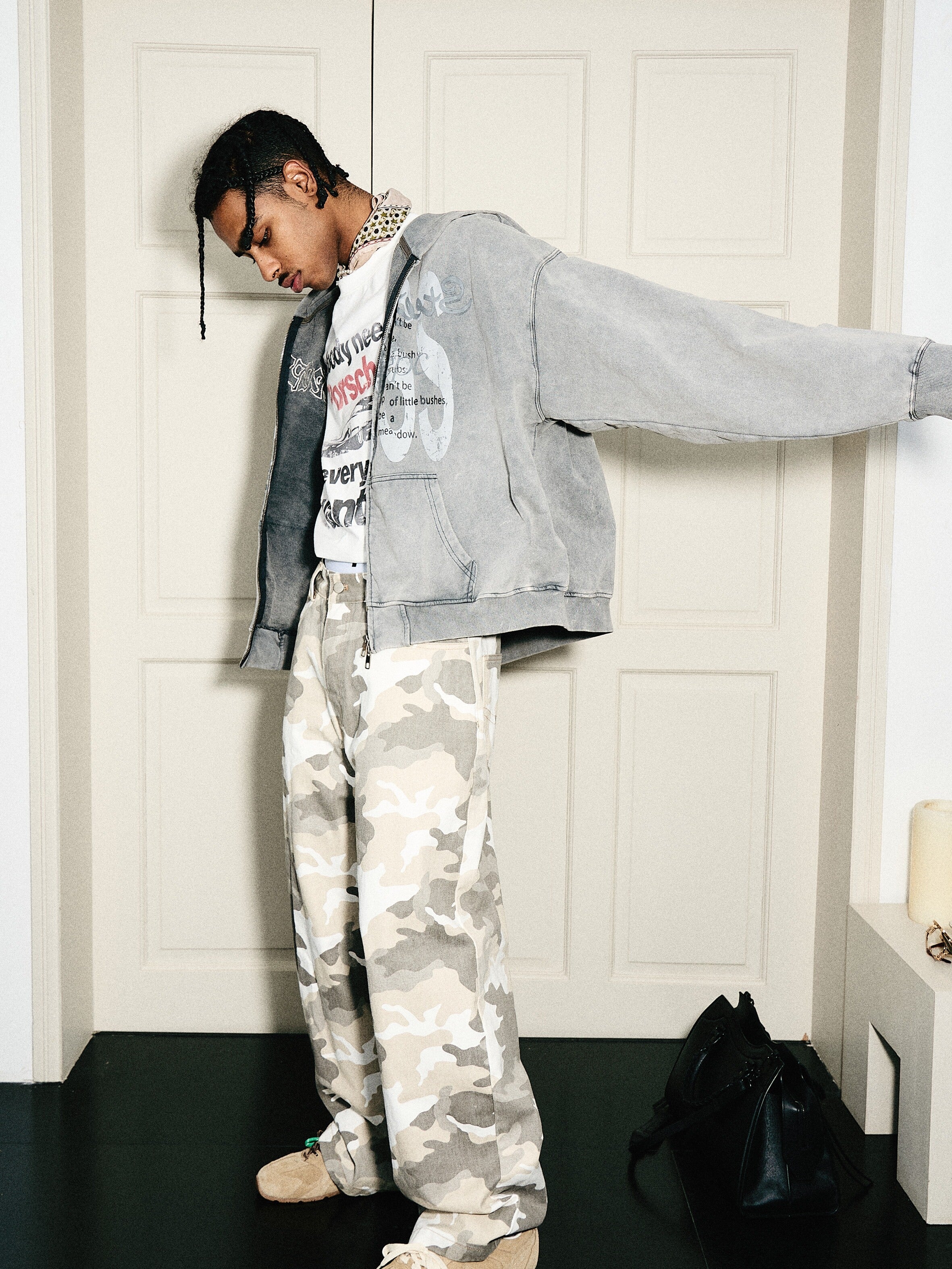 STEEPC Heavy Washed Old Boxy Zip Hoodie