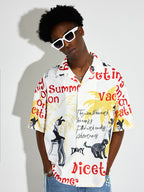 DICETINY Bunny Full Print Short Sleeved Cuban Shirt