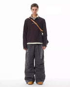 JHYQ Contrast Color Pleated Baggy Cargo Pants