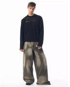 JHYQ Washed Dirty Dyed Gray Baggy Jeans