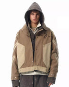 JHYQ Contrast Color Stitching Canvas Work Jacket