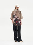 Harsh and Cruel Vintage Floral Oil Painting Cuban Shirt