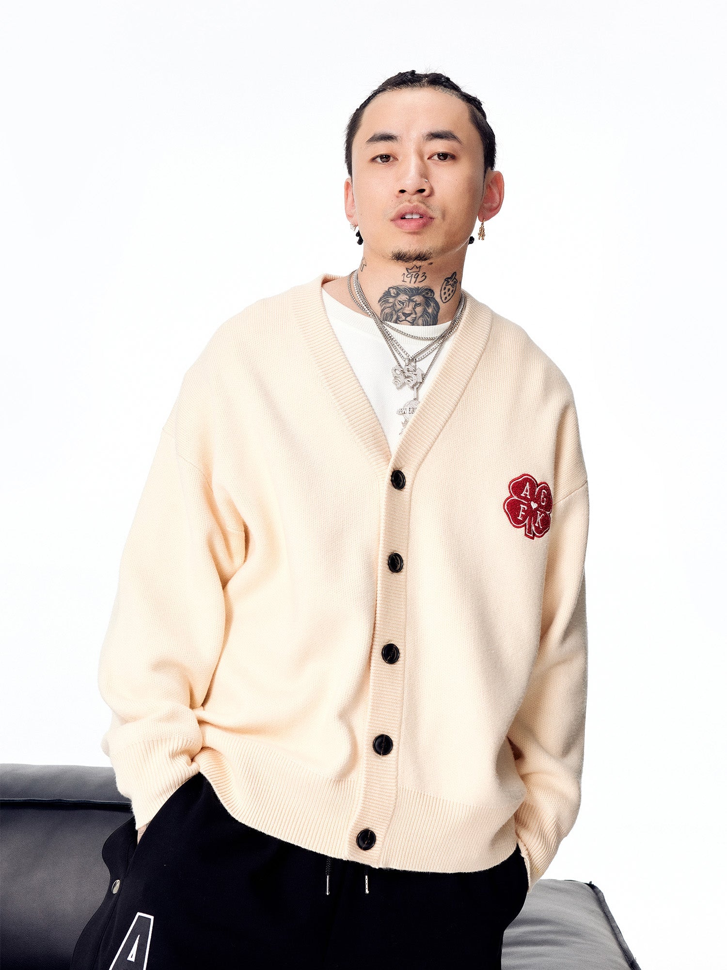 AFGK Lucky Clover Knit Sweater Cardigan