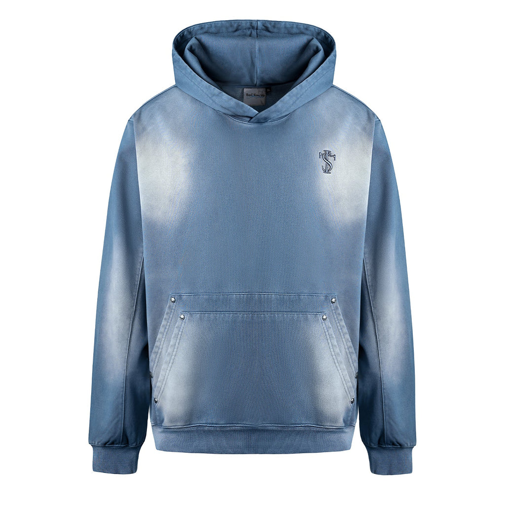 Small Town Kid Double Rivet Pocket Washed Hoodie
