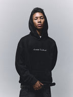 ANTIDOTE Patchwork Leather Embroidered Hoodie