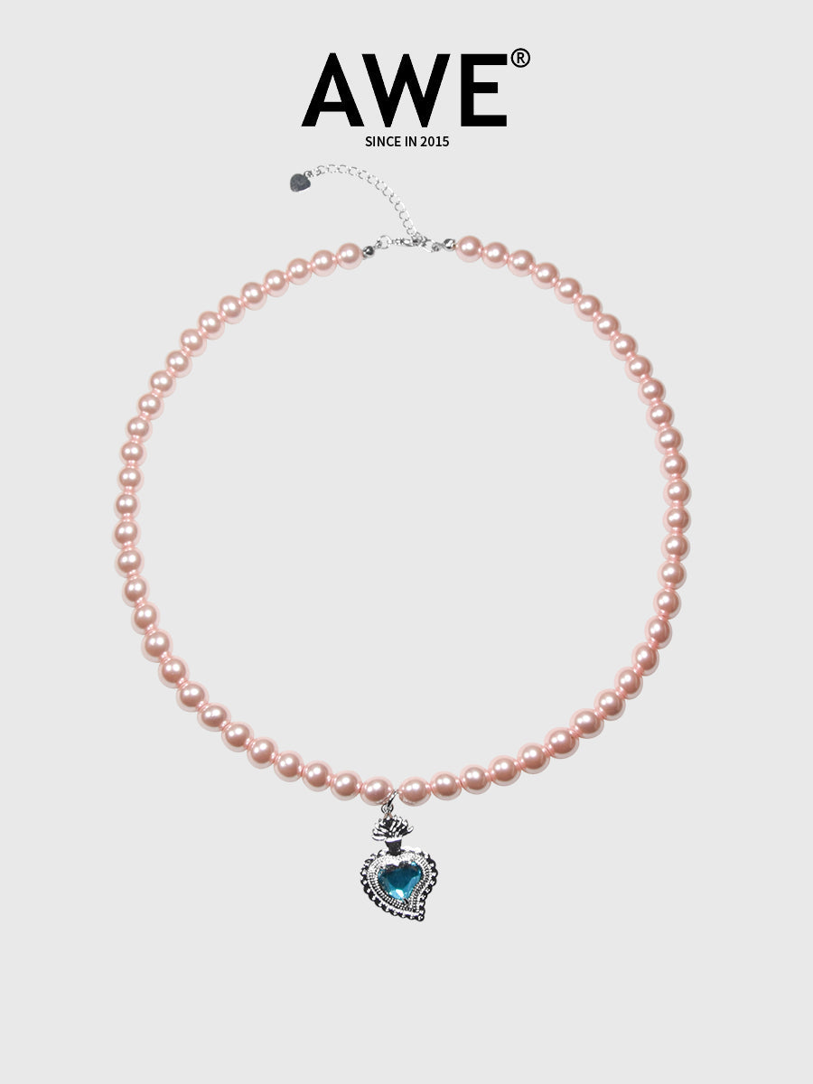 AWE Gemstone Love Pearl Necklace