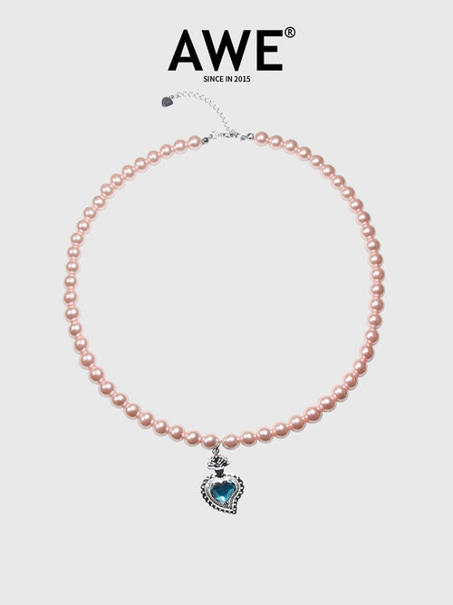 AWE Gemstone Love Pearl Necklace