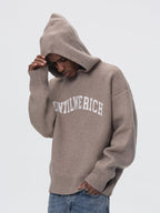 UNTILWERICH Jacquard Hooded Knit Sweater