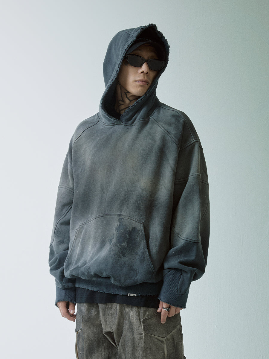 F2CE Handmade Gradient Spray Dye Destruction Hoodie