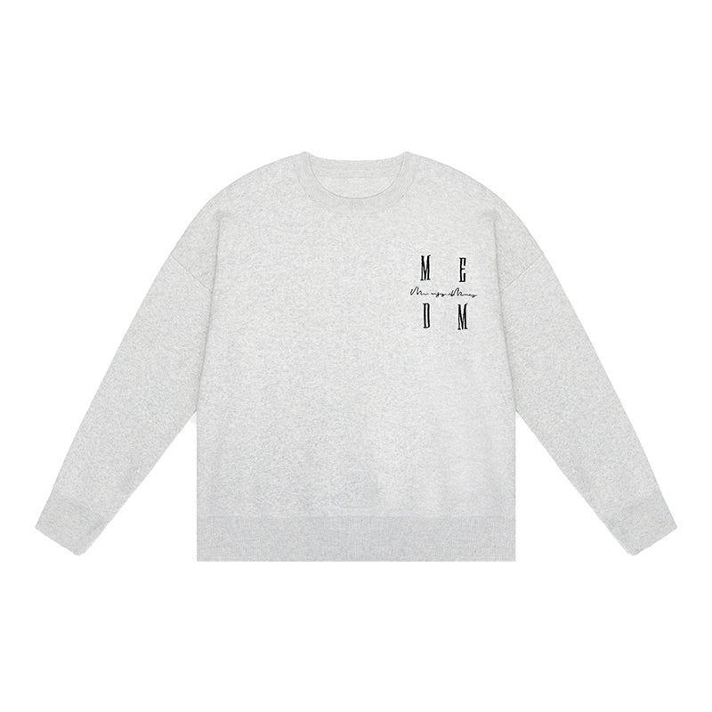 MEDM Worsted Heavyweight Cotton Basic Logo Knit Sweater
