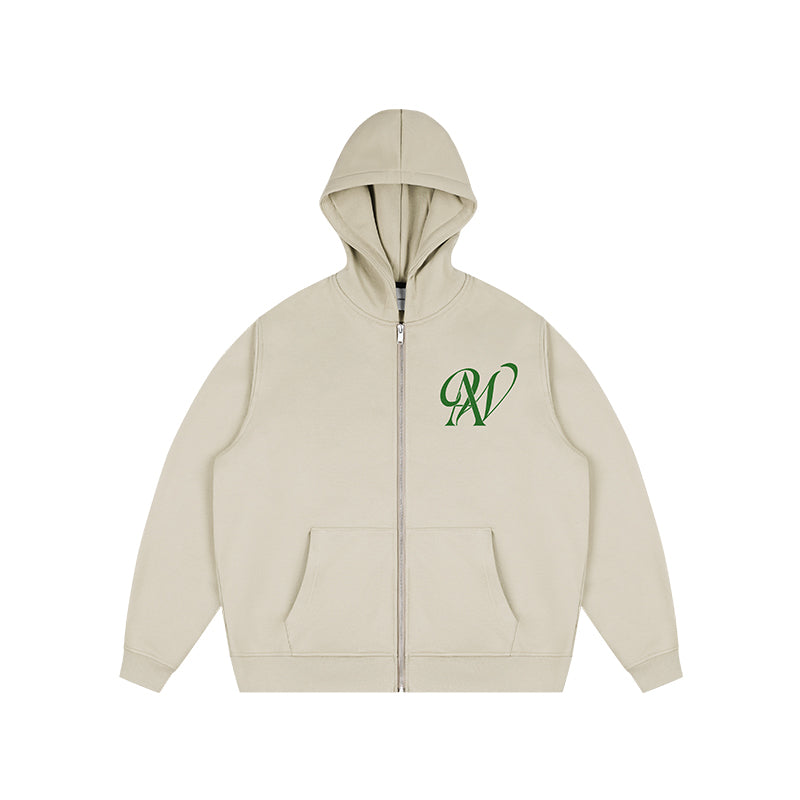ANTIDOTE Embroidered Basic Zipper Hoodie