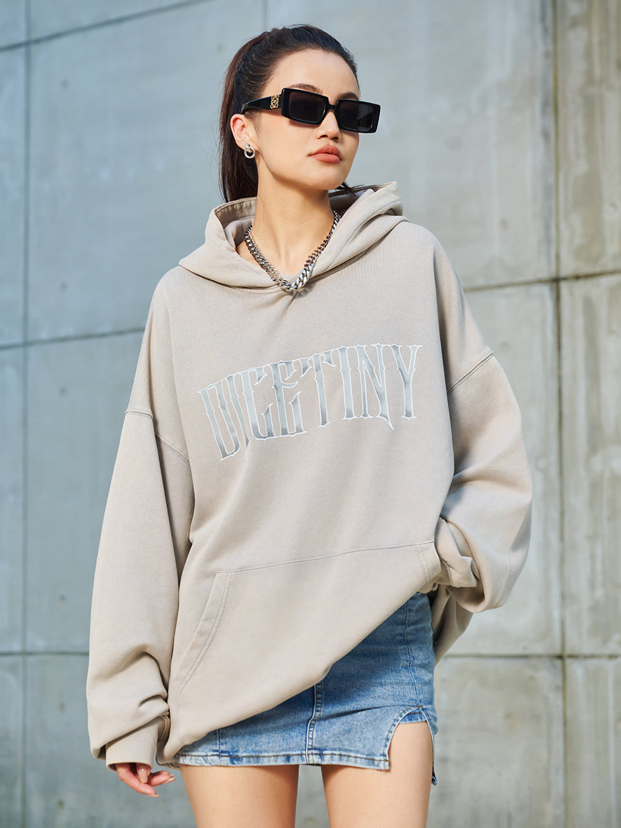 DICETINY Metal Font Logo Washed Hoodie