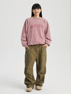 Wassup House Heavy Washing Destruction Patch Embroidery Sweatshirt