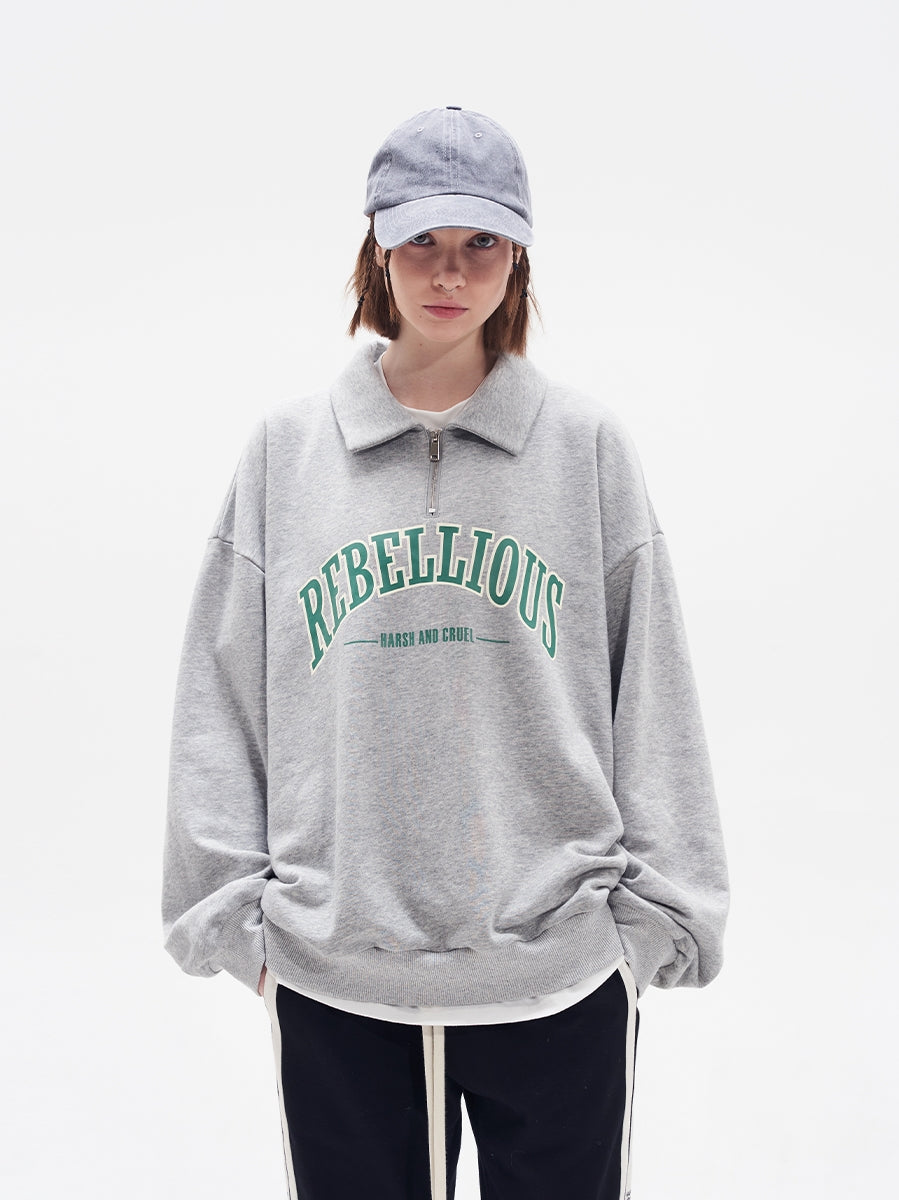 Harsh and Cruel Half Zipper POLO Sweatshirts